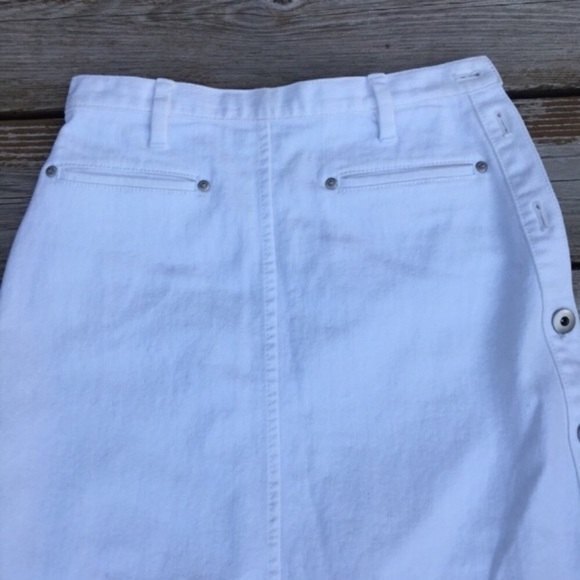 THAKOON High Waisted A-Line Denim Raw Hem  Skirt 0 - Picture 6 of 14